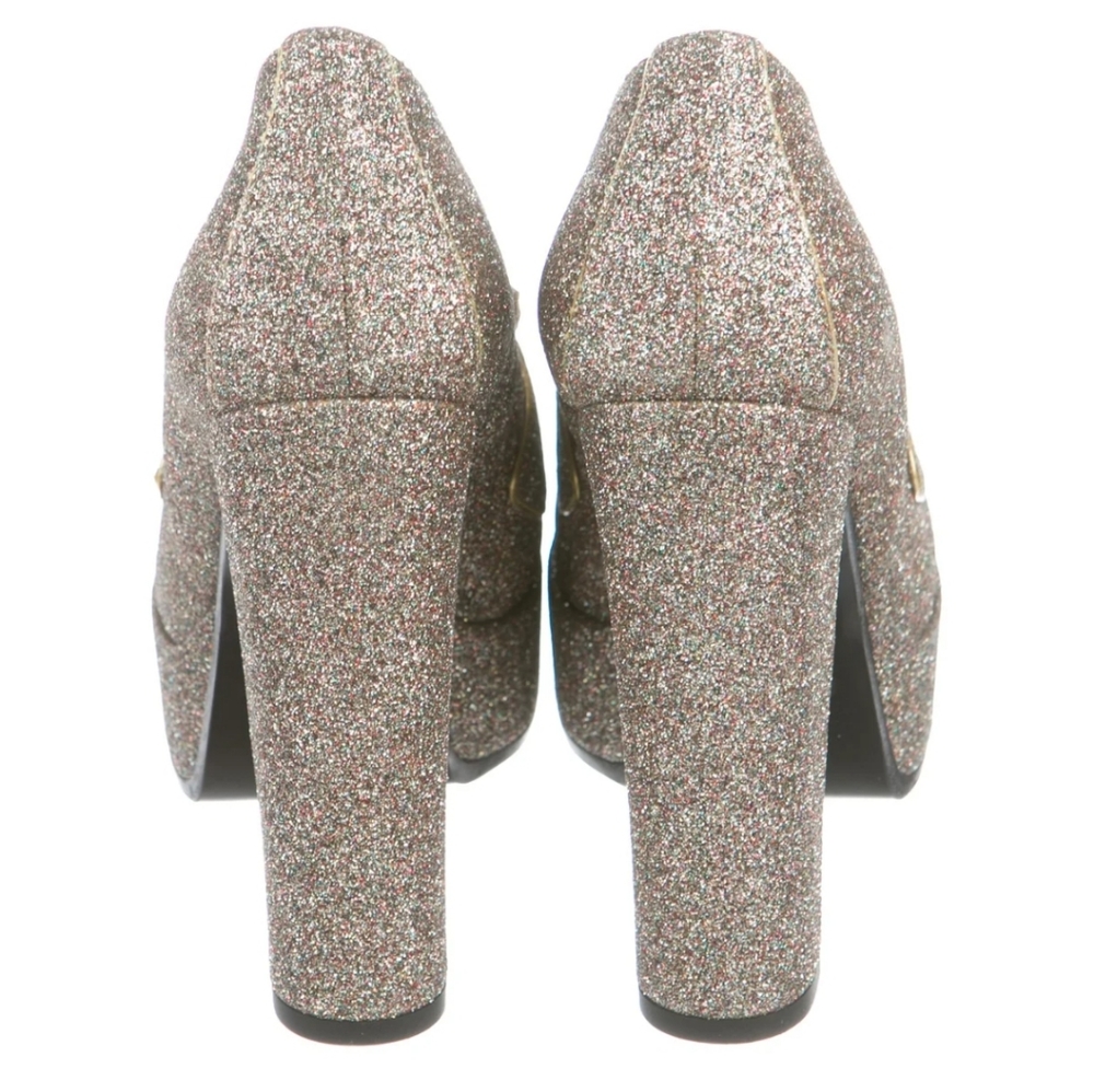 NEW Roberto Cavalli glitter chunky loafers sz 7.5 - Picture 4 of 5